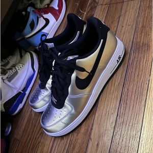 Metallic Air Force ones size 13